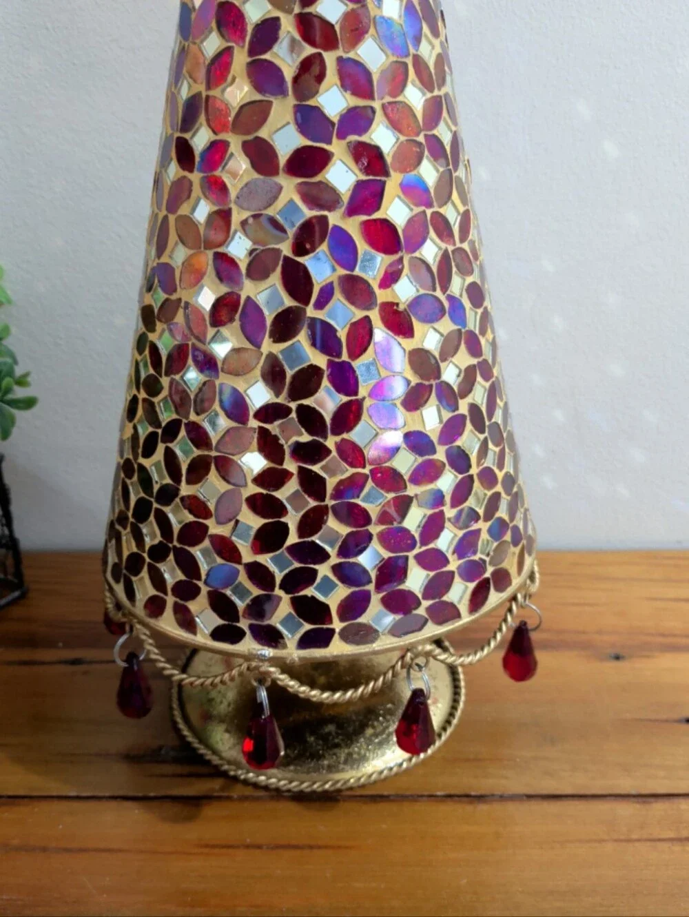 Pier 1 Imports Red Mosaic Glass Christmas Tree